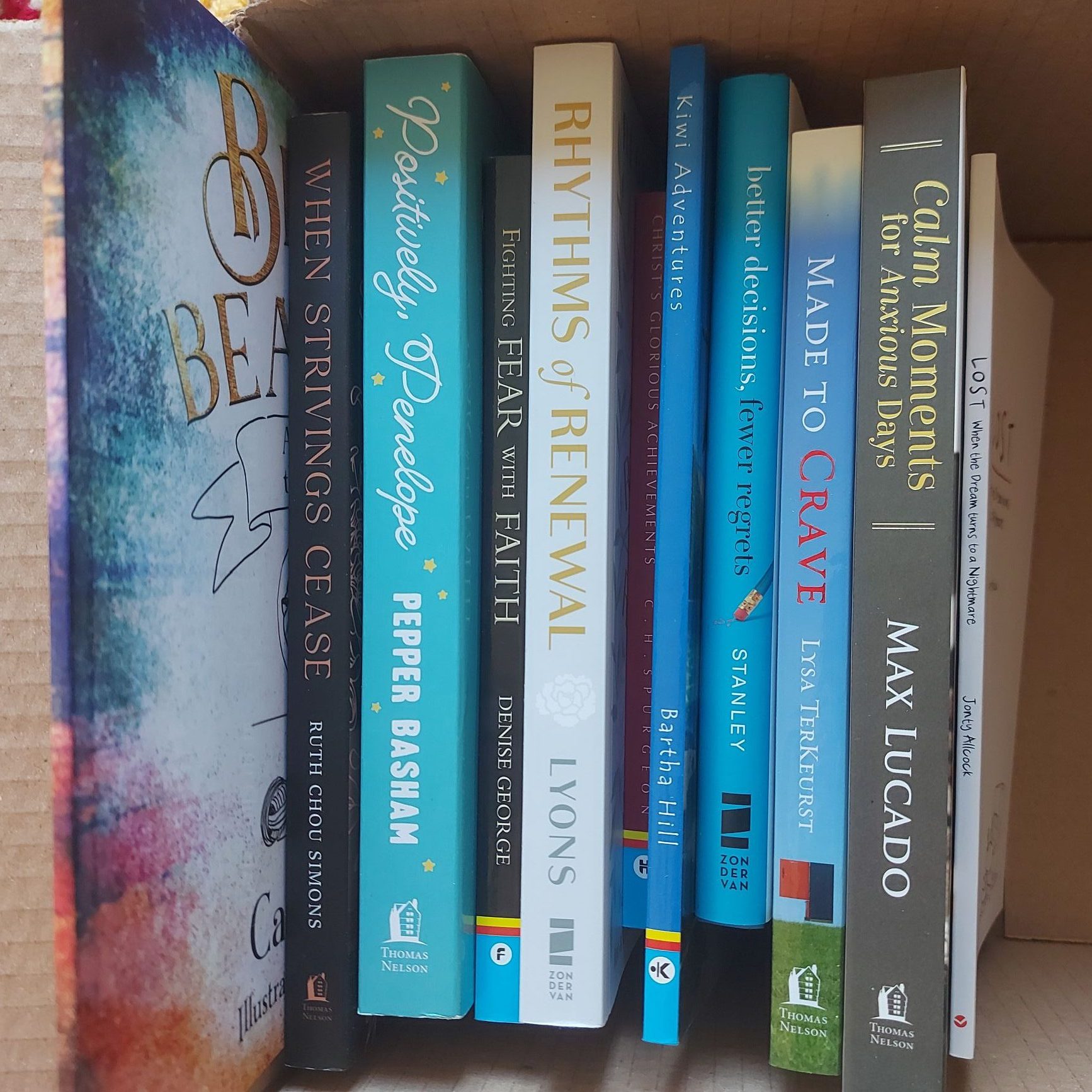 Image of a box of books.